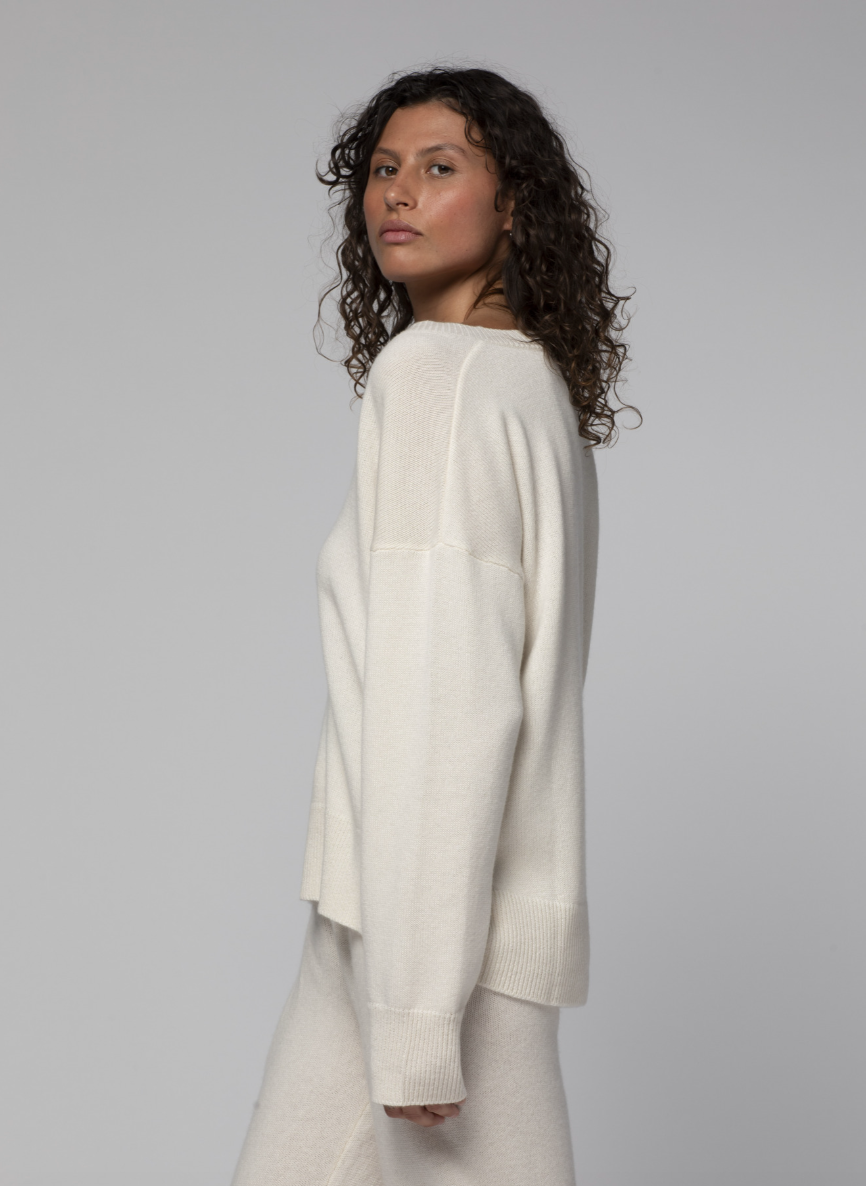 PULL COL V ML AVEC TORSADES - MAX&MOI