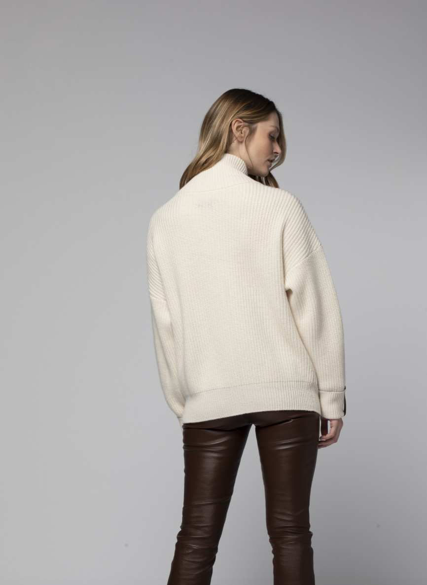 GILET ML DETAIL CUIR - MAX&MOI