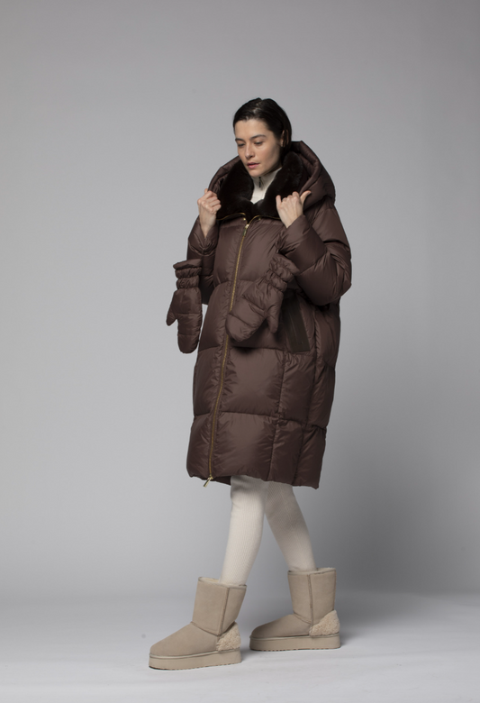 DOUDOUNE PLUME AVEC MOUFLE - MAX&MOI