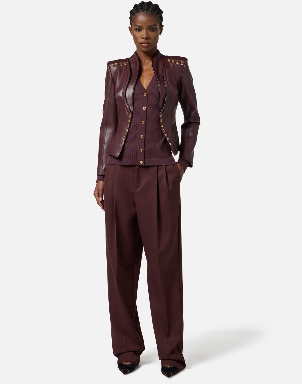 CARDIGAN IN MISTO CACHEMIRE A COSTE - ELISABETTA FRANCHI
