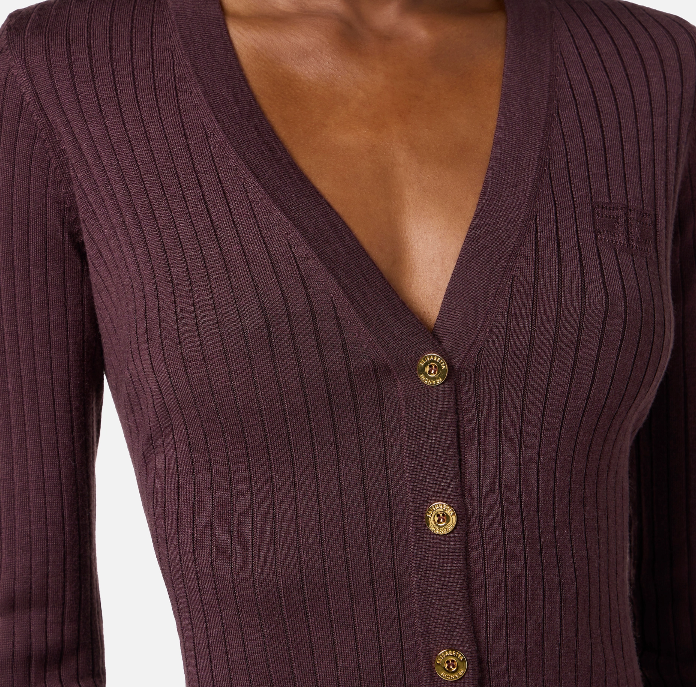 CARDIGAN IN MISTO CACHEMIRE A COSTE - ELISABETTA FRANCHI