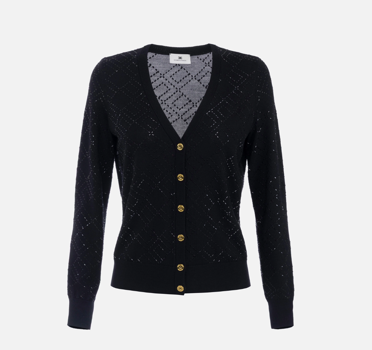CARDIGAN IN LANA CON CRISTALLI - ELISABETTA FRANCHI