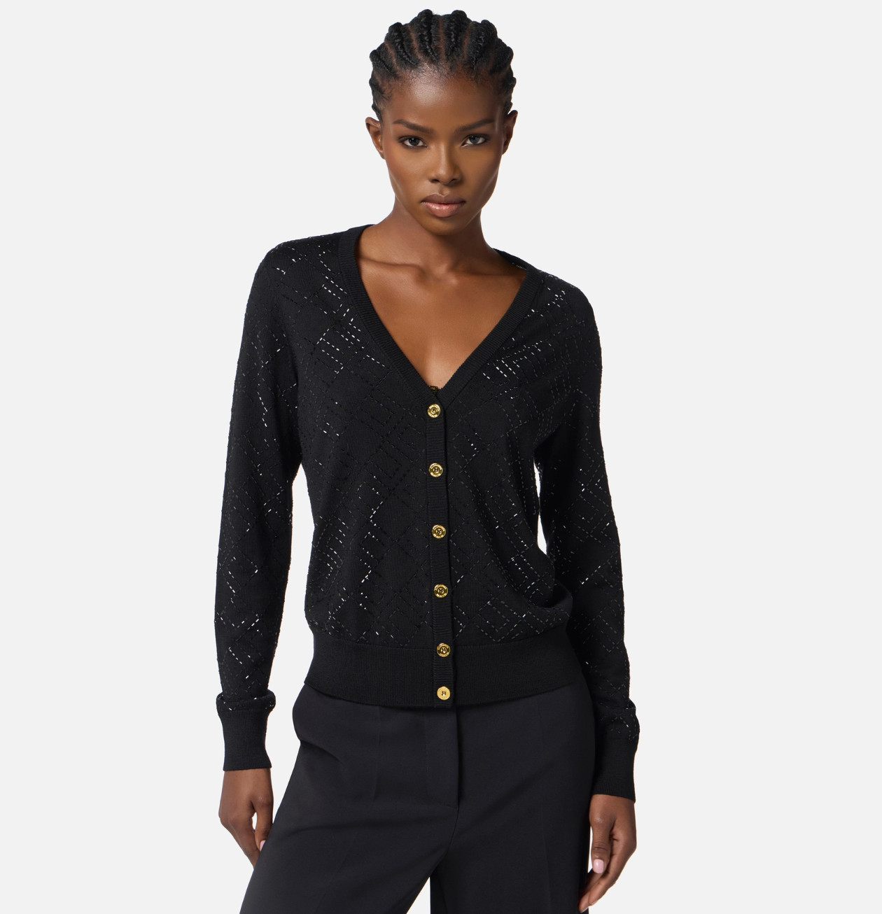 CARDIGAN IN LANA CON CRISTALLI - ELISABETTA FRANCHI