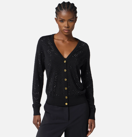 CARDIGAN IN LANA CON CRISTALLI - ELISABETTA FRANCHI