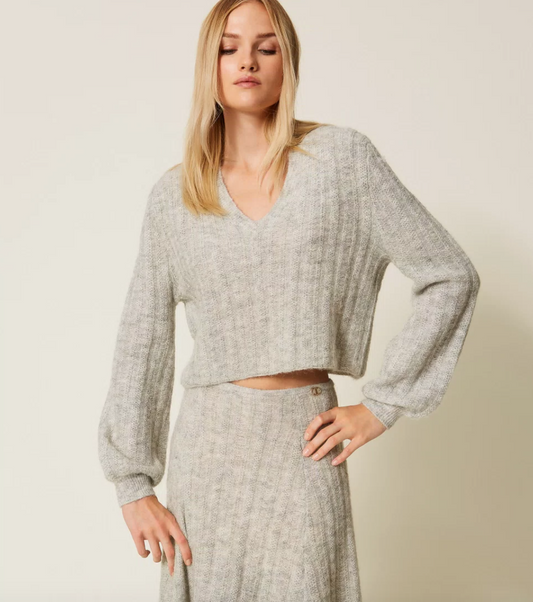 KNITTED SWEATER MELANGE - TWINSET
